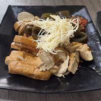 Tofu selection with ginger garnishhed with  at Chen Shi Xiong Su Rou Yuan in Taoyuan