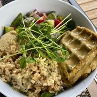 Mediterranean bowl  at Whole Glow Cafe in Cumberland