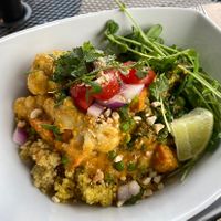 Cashew curry bowl  at Whole Glow Cafe in Cumberland