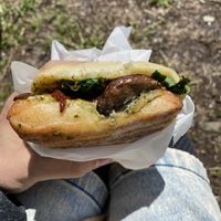 Mushroom,yam, arugula, vegan feta and sun dried tomatoes 🤤  at Whole Glow Cafe in Cumberland
