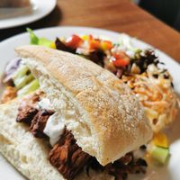 Tikka jackfruit burger at Gillam's Tea Room in Ulverston