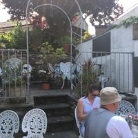 outside dining area at Gillam's Tea Room in Ulverston