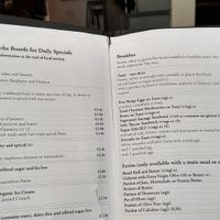 Menu (part) at Gillam's Tea Room in Ulverston