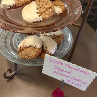 white chocolate dipped almond cookie (vegan) at Lelulo's in Crown Point