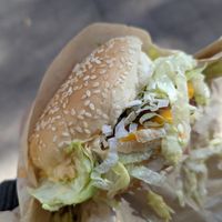 Original World Famous Burger. at Marty's V Burger in New York City