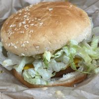 Classic burger at Marty's V Burger in New York City
