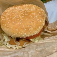 the CBR (chickn + bacon)   at Marty's V Burger in New York City