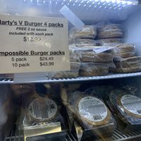 burger patties for take away  at Marty's V Burger in New York City