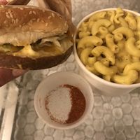 Vegan burger and Mac n cheese  at Marty's V Burger in New York City