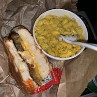 Cheez burger and Mac n Cheez  at Marty's V Burger in New York City