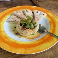 Hummus pita  at Hemp Cafe Tokyo in Tokyo