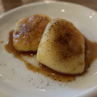 Imo Mochi with Mitarashi (Japanese sweet soy sauce) at Hemp Cafe Tokyo in Tokyo