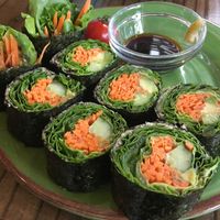 Raw veggie sushi at Hemp Cafe Tokyo in Tokyo