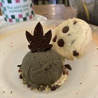 Charcoal salted caramel but  at Hemp Cafe Tokyo in Tokyo