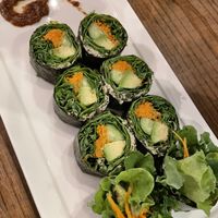 Raw sushi rolls  at Hemp Cafe Tokyo in Tokyo