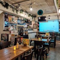 A surfer and cannbis/hemp theme restaurant at Hemp Cafe Tokyo in Tokyo