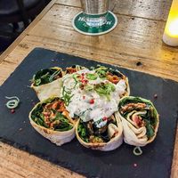 Teriyaki BBQ burrito at Hemp Cafe Tokyo in Tokyo