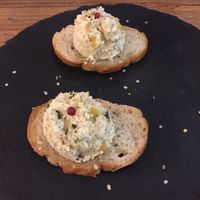 Compulsory appetizer (300 yen) at Hemp Cafe Tokyo in Tokyo