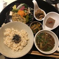 Tofu hamburger set  at Kururu in Nara