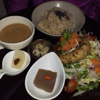 Brown rice set at Kururu in Nara