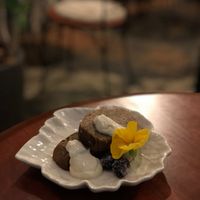 Yummy moist banana cake with soy cream at Kururu in Nara