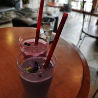 Smoothies - blueberry (closest) and berry mix (further away) at Kururu in Nara