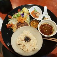 Hamburger set at Kururu in Nara