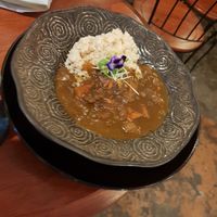 Curry set (came with a salad and miso soup) at Kururu in Nara