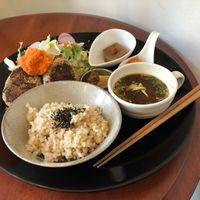 Tofu patty plate set  at Kururu in Nara