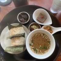 Rice balls and miso soup at Kururu in Nara