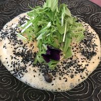 Brown rice noodles with added sesame seeds at Kururu in Nara