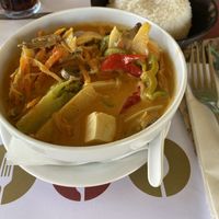Red curry with tofu  at Paradox Thai Food and Bar in Santorini