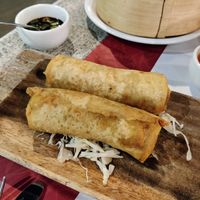 Spring rolls at Paradox Thai Food and Bar in Santorini