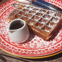chocolate waffle at The Cocoa Tree Shop in Pittenweem