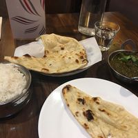Vegetarian sag aloo with paneer, potatoes and mushroom at Lovely India Restaurant in Rotorua