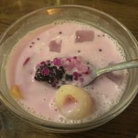 Coconut milk with fruit dessert  at The Green Room in Taipei