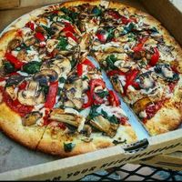 Vegan Voodoo Chicken Pizza. at D'Angelo's in Bay City