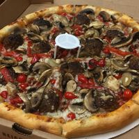 Amazing vegan meatballs on this pizza  at D'Angelo's in Bay City