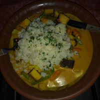very huge portion of vegetable curry with about 200g smoked tofu in it at Herr Käthe in Torgau