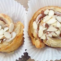 Vegan cranberry,almond cinnamon rolls at La Masa Panaderia in La Paz