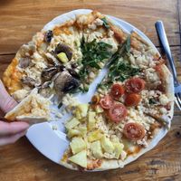 The 4 seasons of vivaldi Pizza  at Aroma Isla in Isla Mujeres