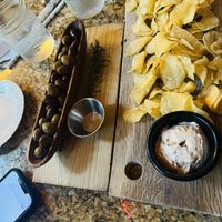 Olives and chips appetizers. 😋  at The Pickled Palate in Mount Pleasant