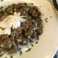 Fava beans topped with tahini  at Mini Pita Cafe in Fort Lauderdale