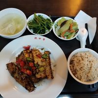 fried king oyster mushroom with rosemary and soy sauce business meal at Guan Shi Yin Organic Lifestyle in Taichung