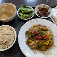 King oyster mushroom in rosmarin sauce at Guan Shi Yin Organic Lifestyle in Taichung
