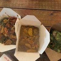 Dan Dan noodles, curry, mustard greenss  at Uncle Tsang's Kitchen - Food Trailer in Portland