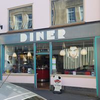Entrance to the Diner, June 2018 at The Diner in Stroud