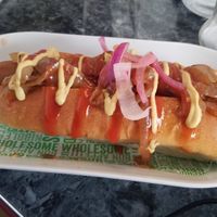 Vegan dog at The Diner in Stroud