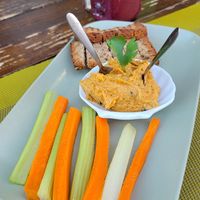 Spicy Sweet Potato Hummus at Super Juice in Praia Da Rocha