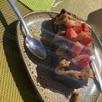 Süsskartoffel-Schoko Brownie  at Super Juice in Praia Da Rocha